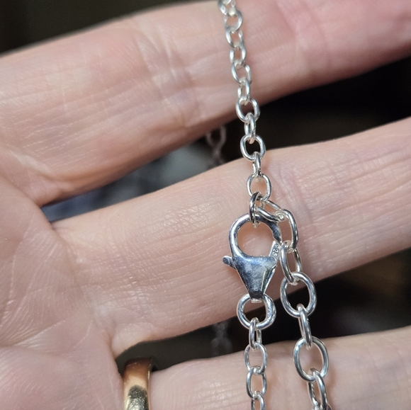 Prehnite huge 23k gemstone sterling necklace 18.5 - Picture 3 of 9